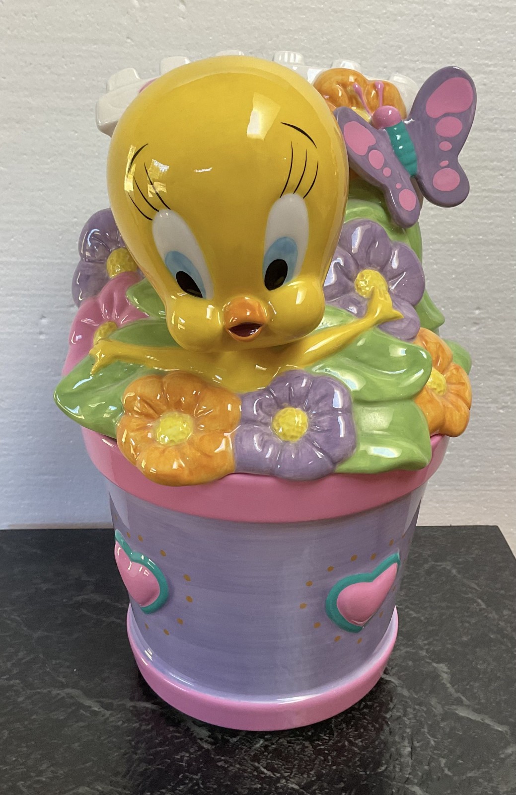Vintage 1997 Gibson Looney Tunes Sunshine Tweety Bird Ceramic Cookie Jar 10.5\