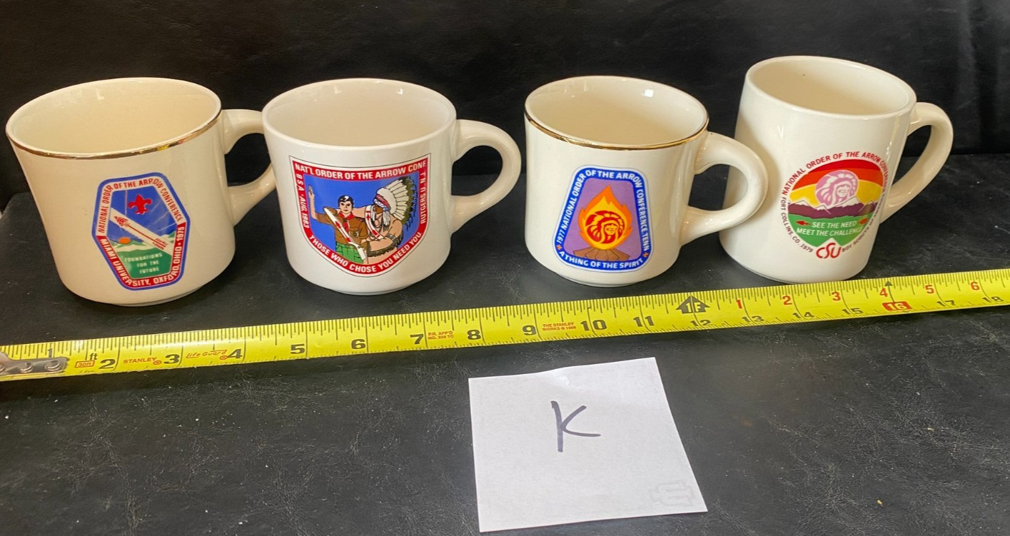 vintage Boy Scout Mug lot of 4 mugs collection National Order Arrow Conference