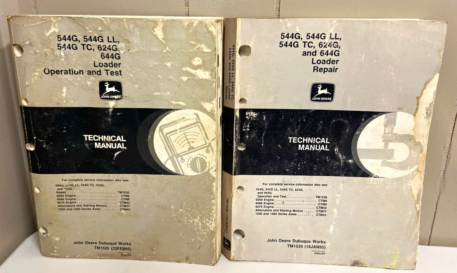 John Deere Loader Tech, OP Manuals Loader Repair  544G/544G LL/544G TC/624G/644G