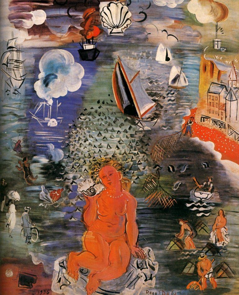 Amphitrite by Raoul Dufy 1936 Art Print Surreal Myth Sea Fantasy Nautical Decor