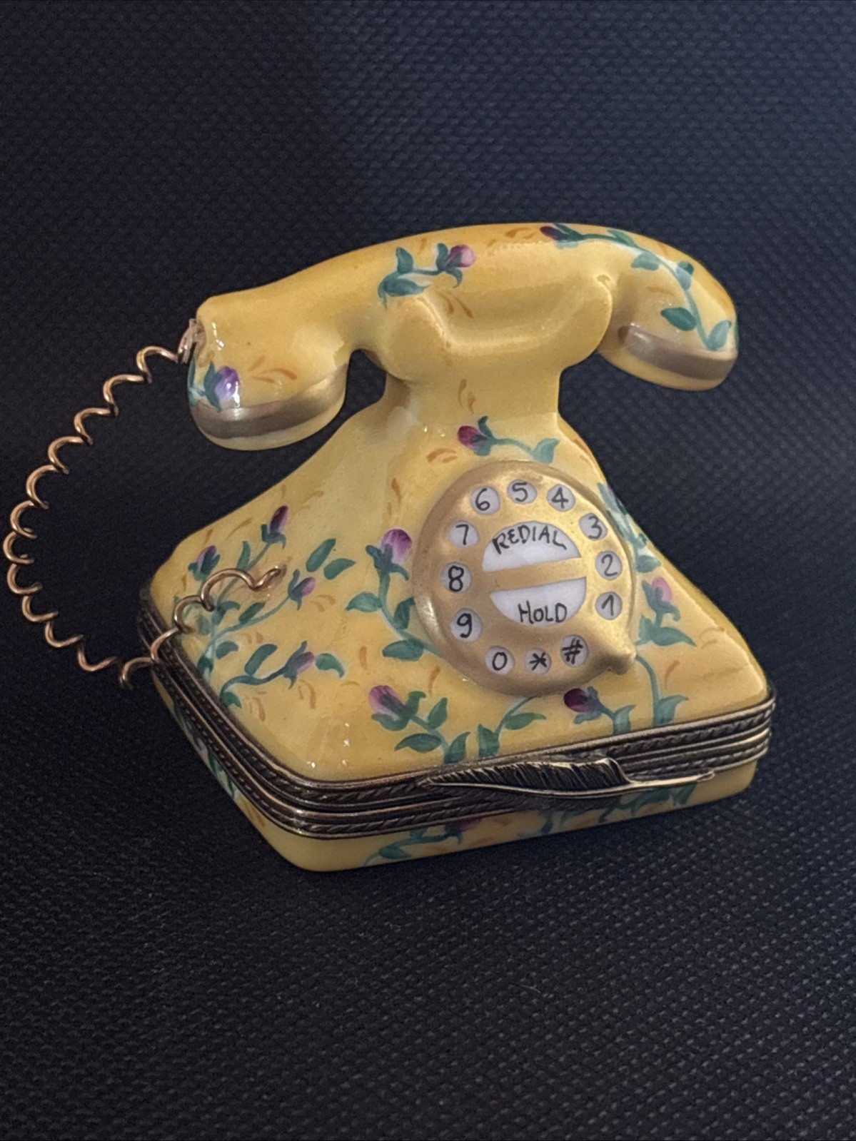 Limoges France Vintage Telephone Porcelain Trinket Box