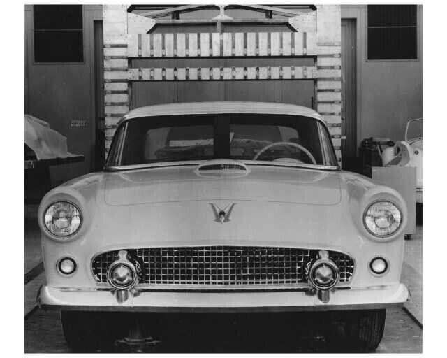 1955 Ford Thunderbird Front End with Big T-Bird Emblem Factory Press Photo 0223