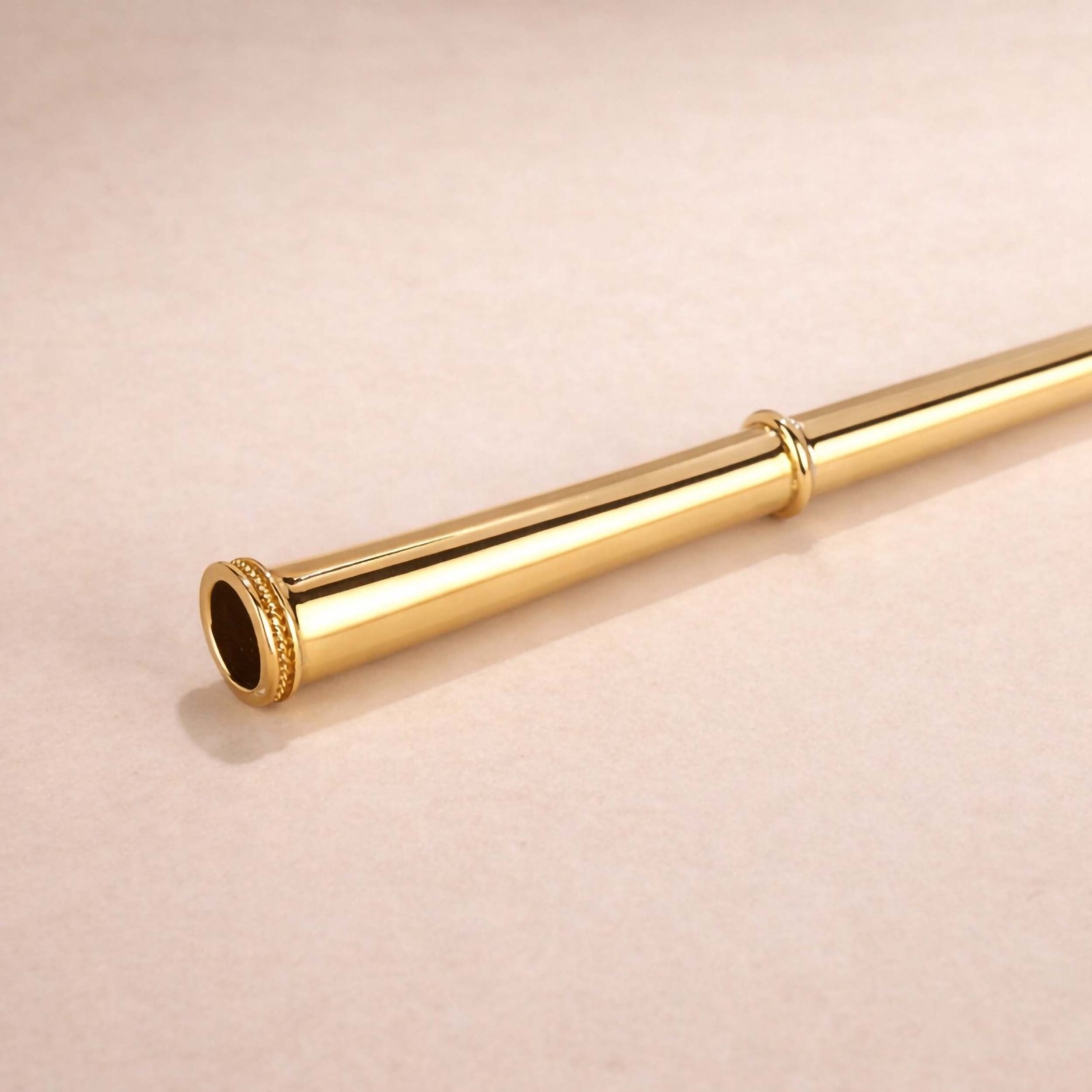 Gold Brass Cigarette Holder Slim Vintage Art Deco Smoking Accessory Men Women
