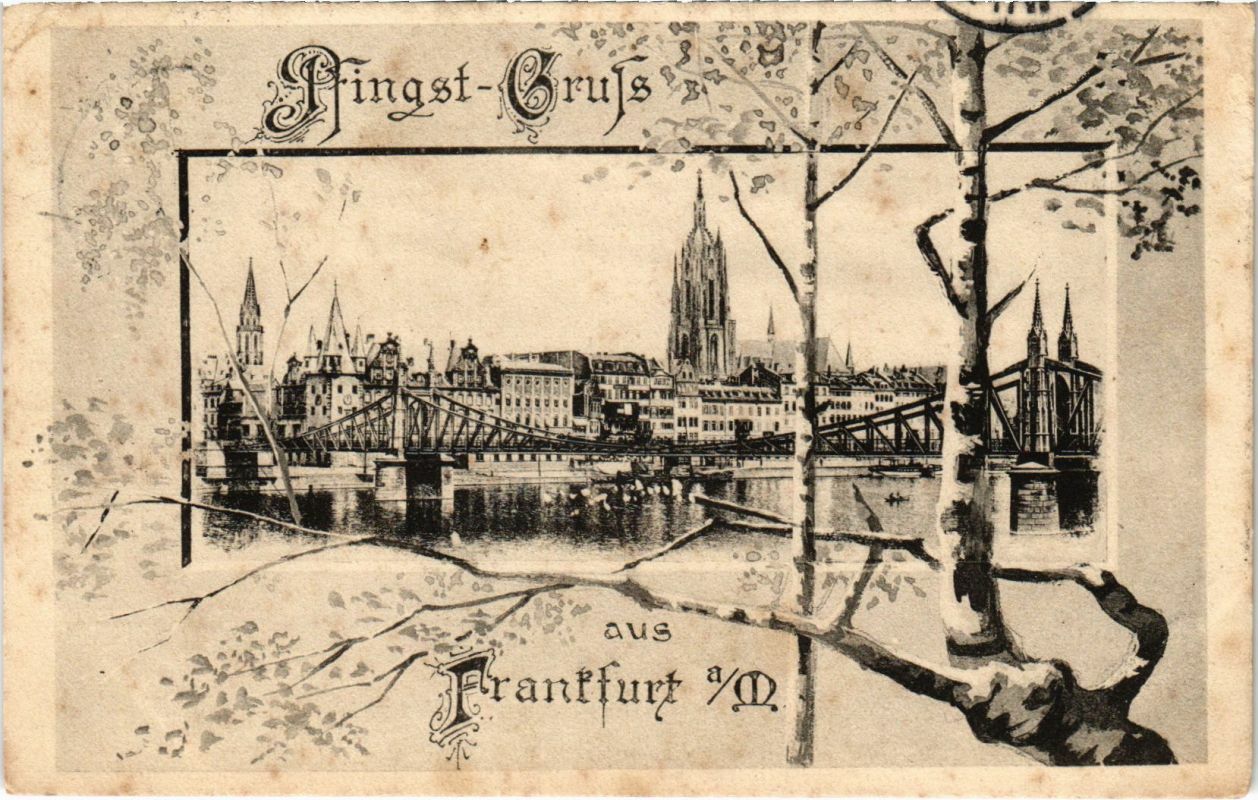 Old postcard greeting from Frankfurt GERMANY (1018044)