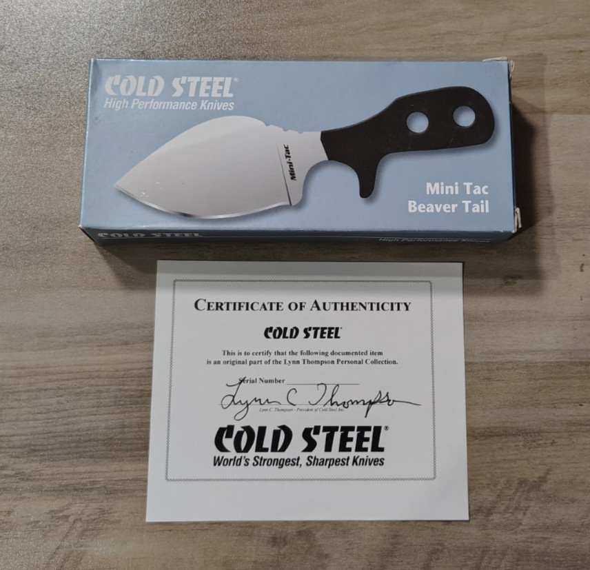 NEW IN BOX Cold Steel Mini Tac Beaver Tail DISCONTINUED with COA