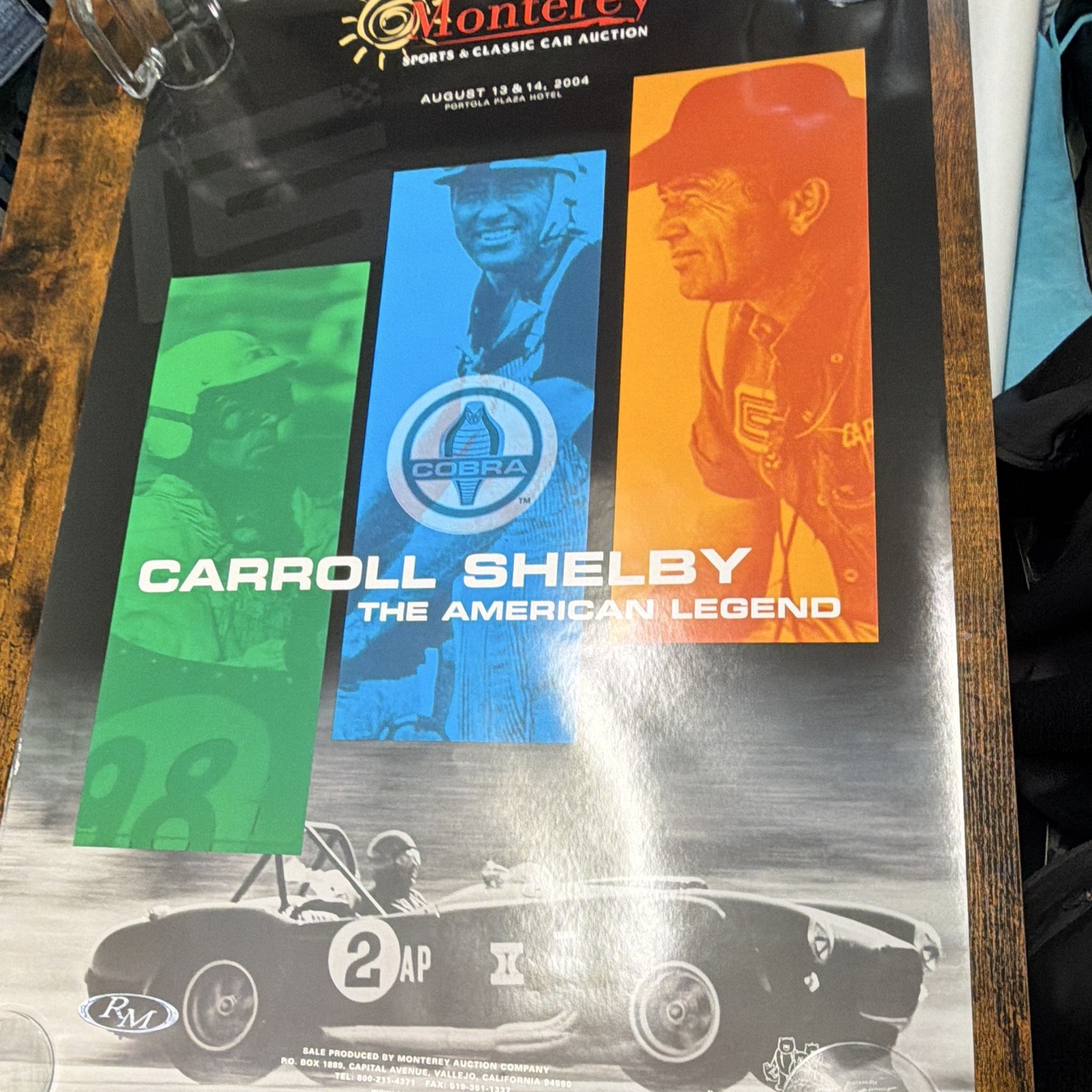 2004 Monterey Sports & Classic Car Auction Poster Carroll Shelby Legend