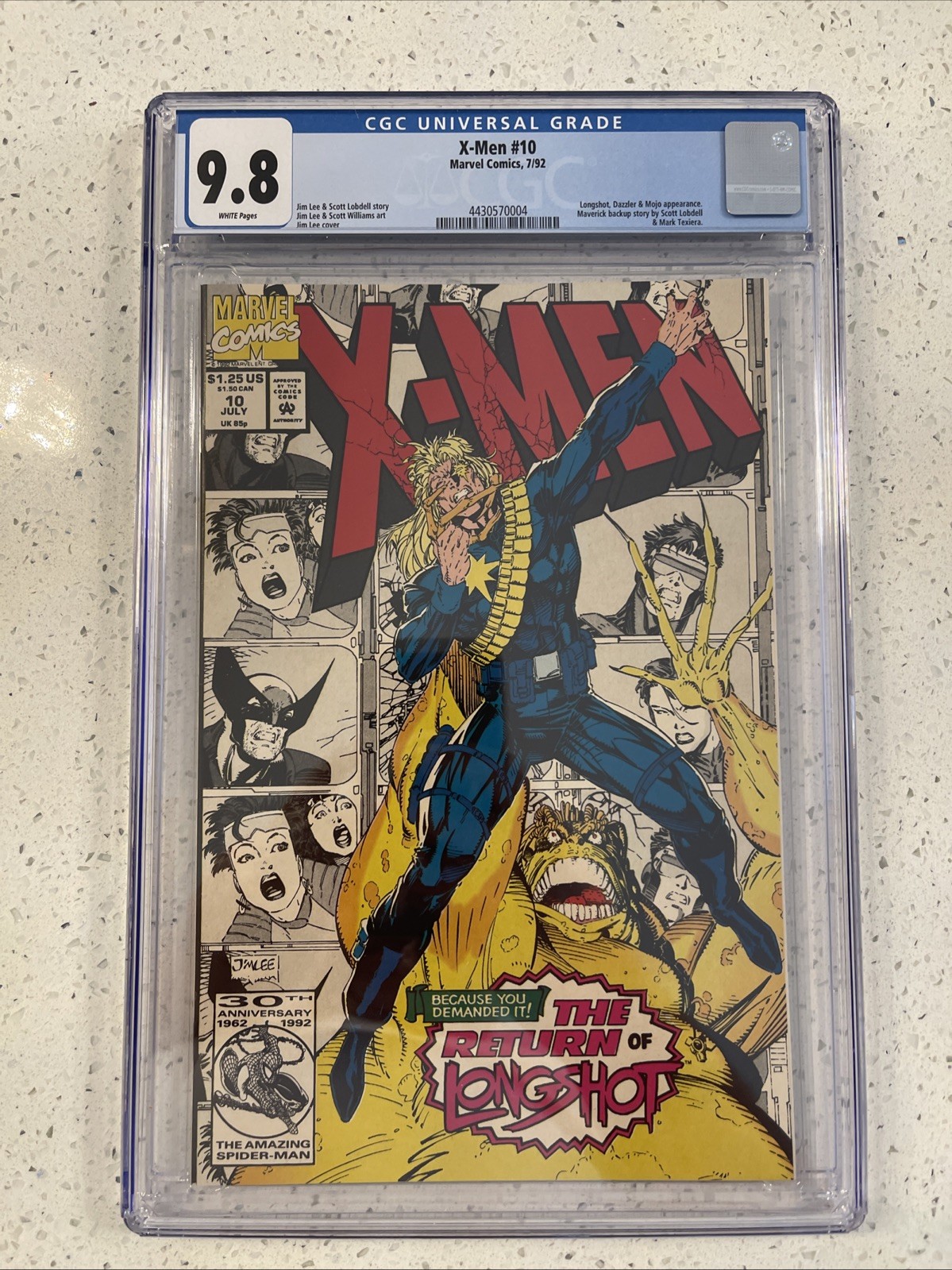 X-Men #10 (1992) CGC 9.8 White Classic JIM LEE Cover Longshot