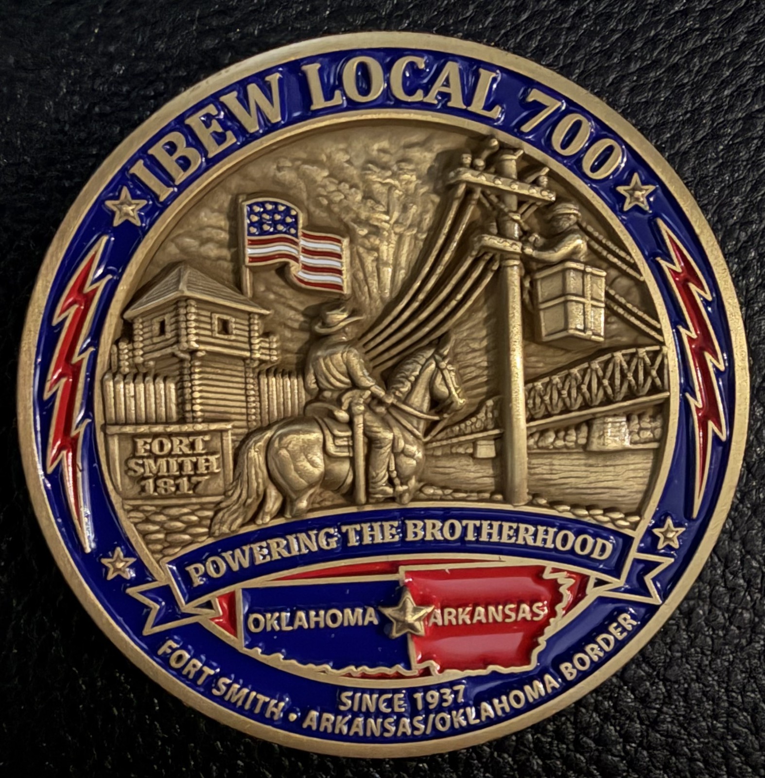 IBEW Local 700 Fort Smith AR/OK Border Powering the Brotherhood Challenge Coin