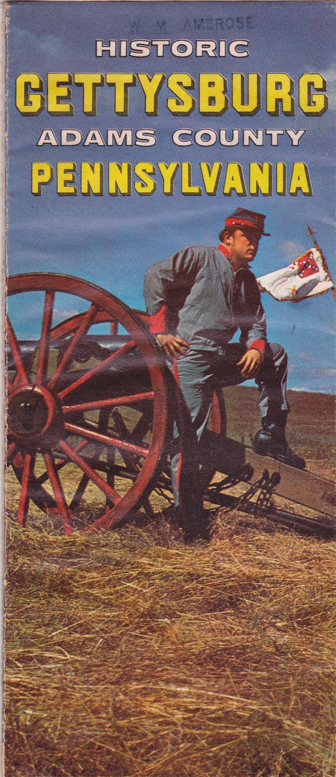 1970's Gettysburg & Adams County Pennsylvania Color Map Brochure