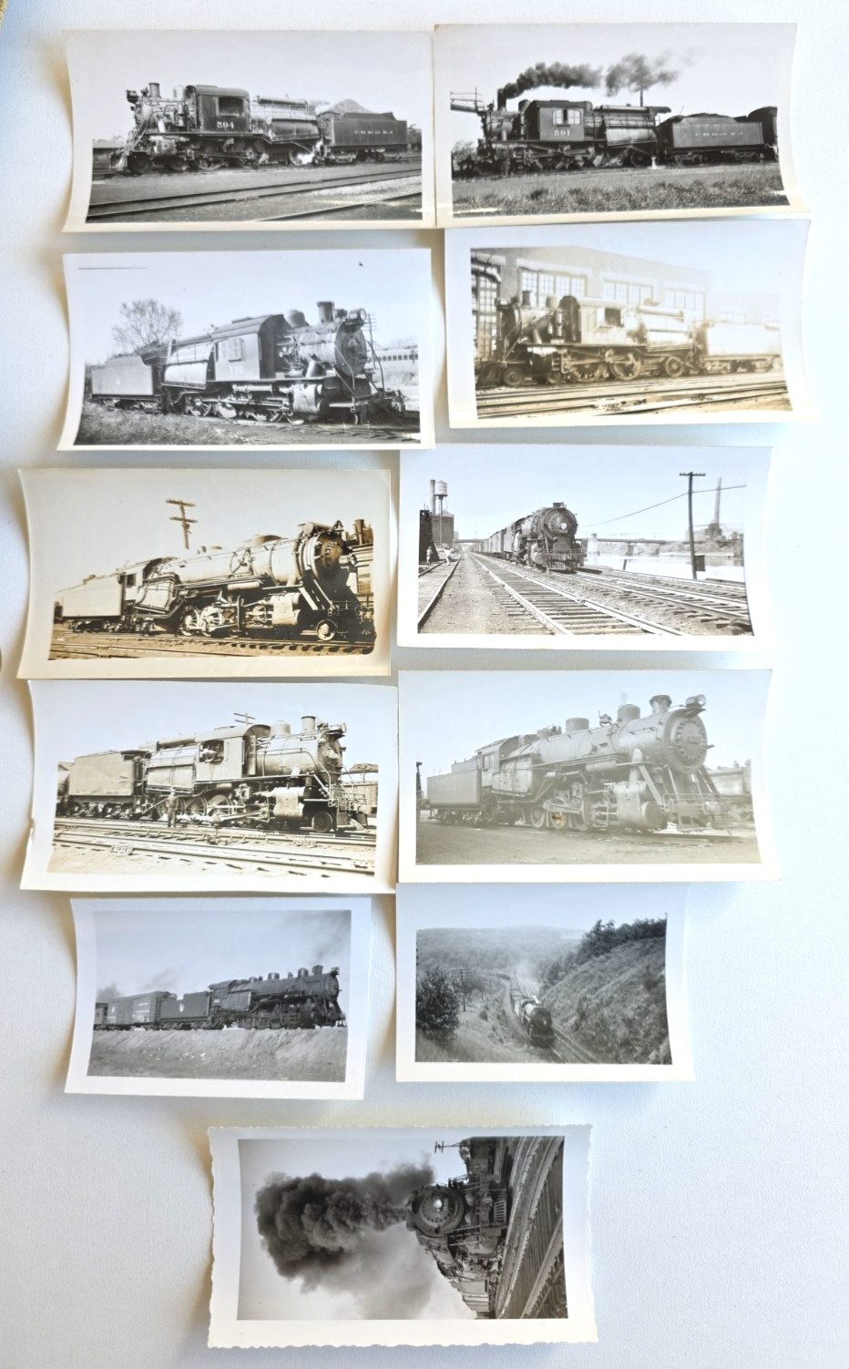 C. 1940s Central Of New Jersey RR Steam Locomotive Photo Lot Of 11