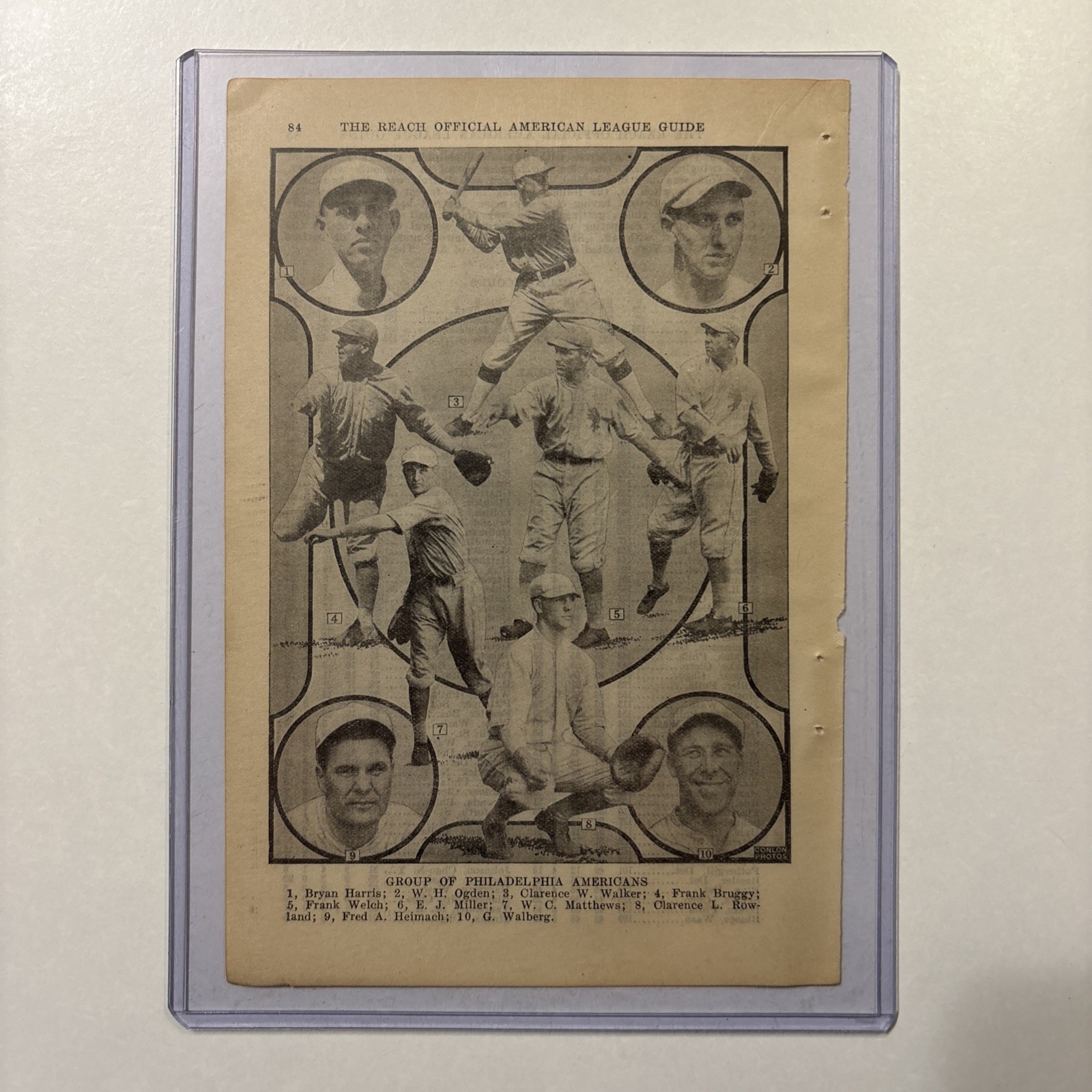 1923 Philadelphia Athletics Picture Harris/Ogden/Walker/Bruggy Baseball Antique