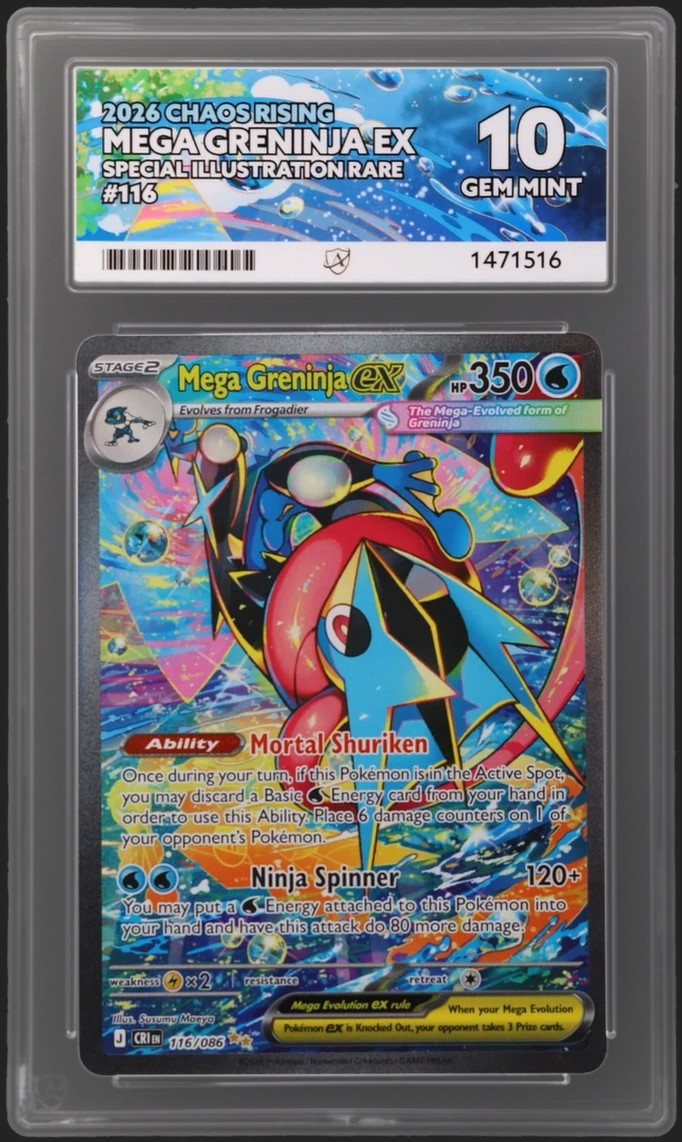 ACE 10 MEGA GRENINJA EX 116/086 CHAOS RISING POKEMON PERFECT SUBS