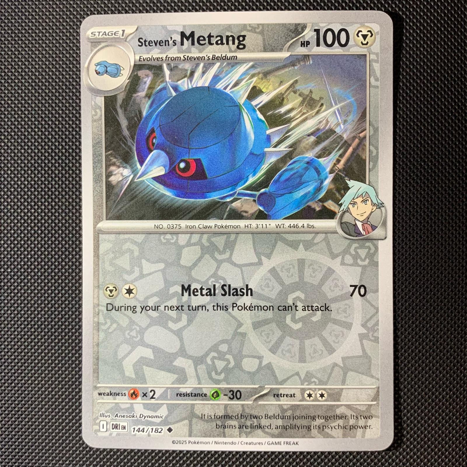 Steven\'s Metang 144/182 Uncommon Destined Rivals Pokemon Reverse Holo Near Mint