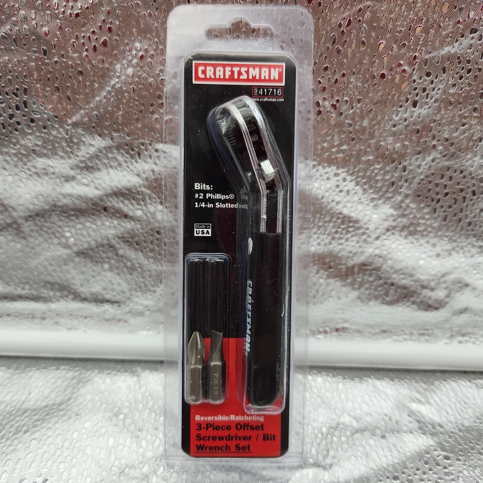 Tool 3-Piece Offset Reversible Ratcheting Screwdriver Sears Craftsman USA 41716