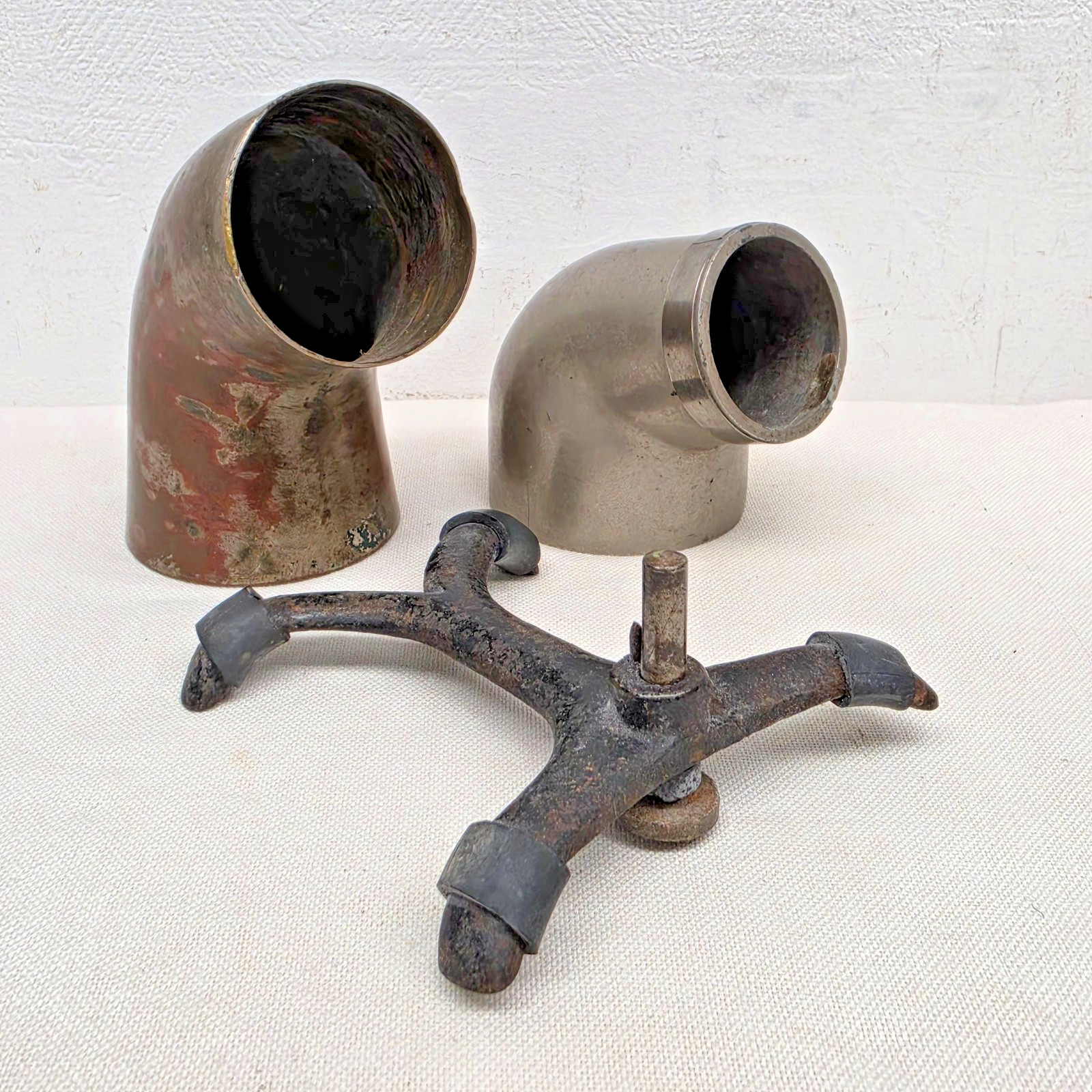 Antique Phonograph Gramophone Parts Lot Horn Cradle Elbows Edison Columbia ETC