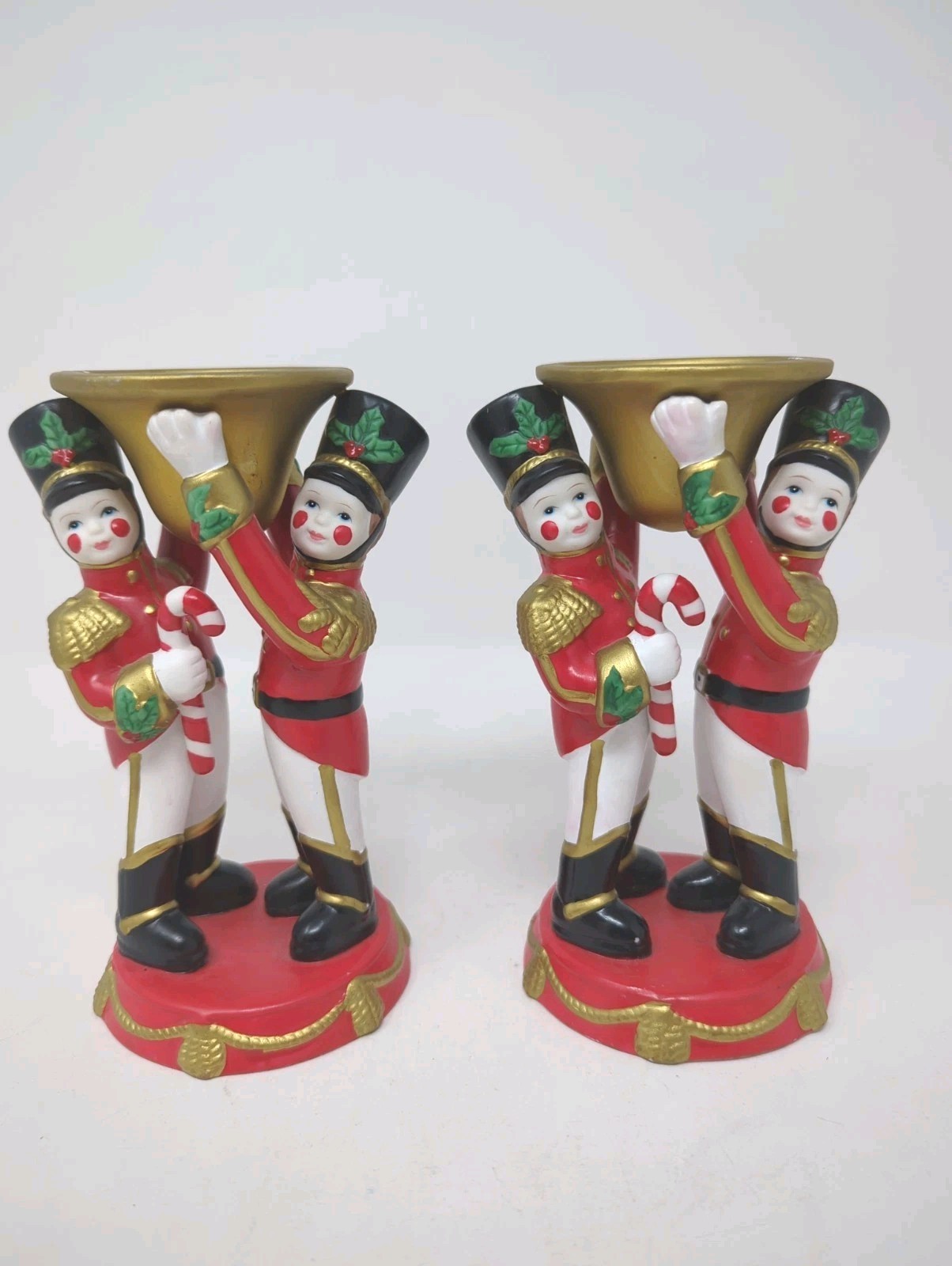 2x VTG Christmas Soldier Boy Nutcracker PartyLite Candle Holders 6\