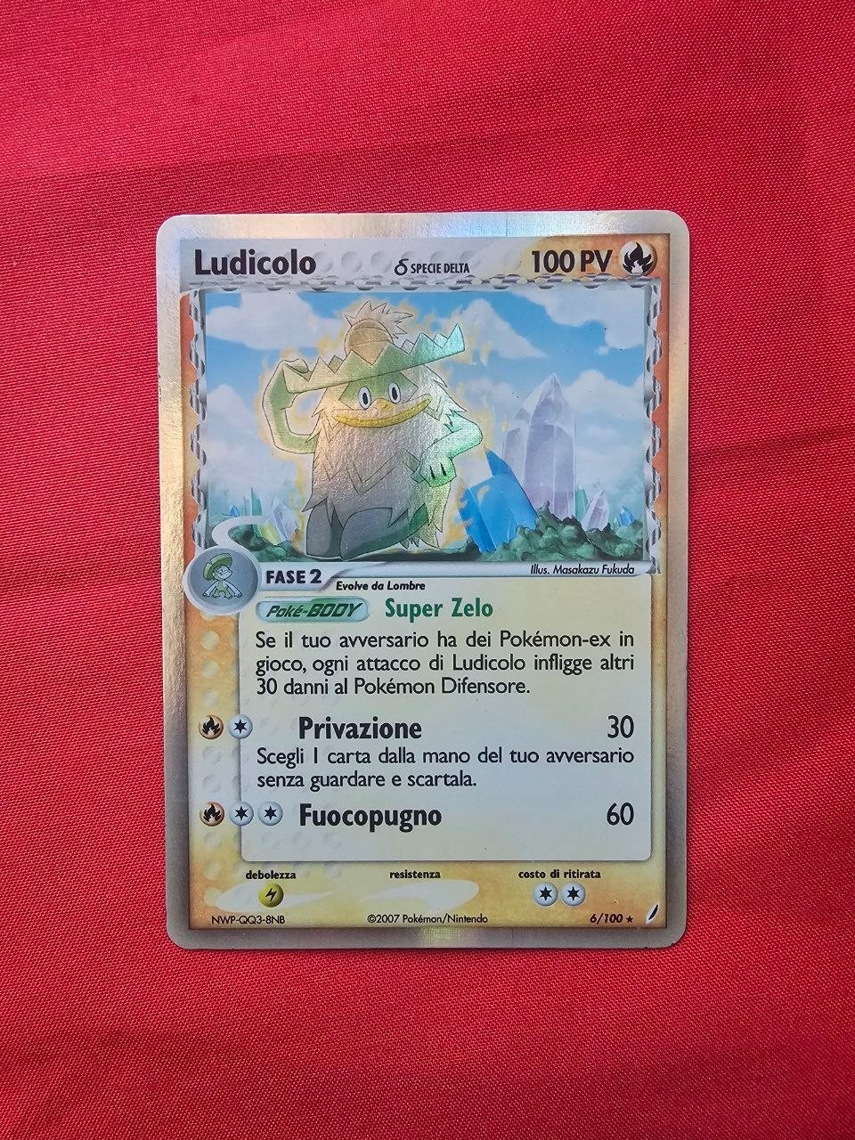 PLAYFUL 6/100 SPECIES DELTA HOLO SUN BLEACHED FADED SUN POKEMON CARD ITA *D