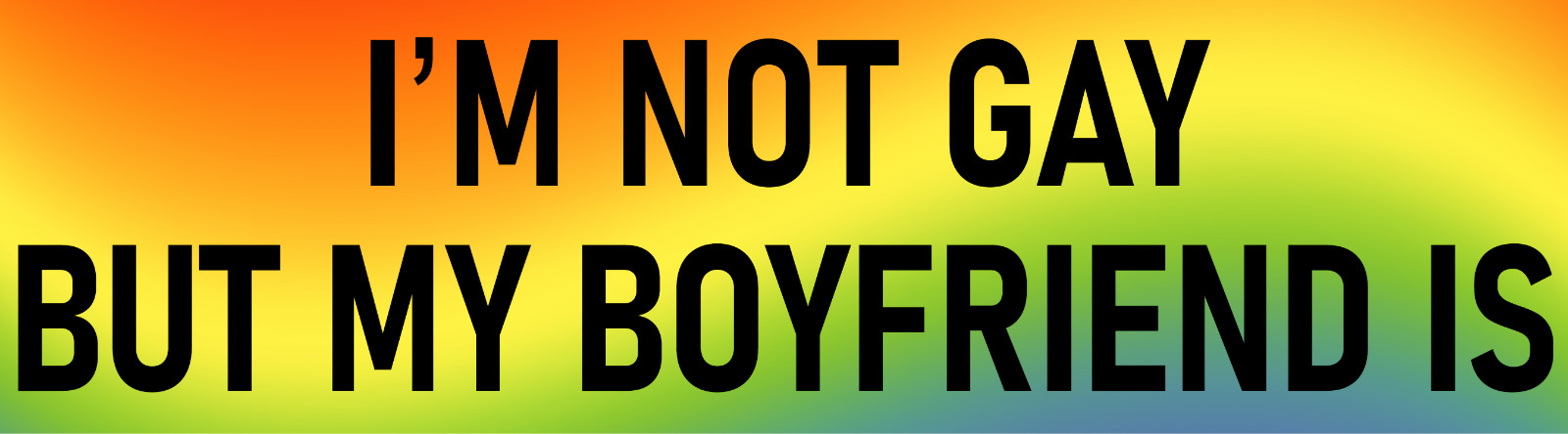 I'm Not Gay But My Boyfriend Is Bumper Sticker Funny Car Sticker I'm Not Gay Fun