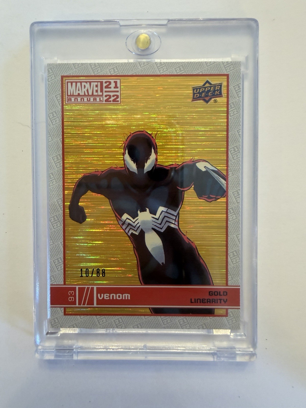 2022 upper deck marvel annual Venom gold linearity  10/88