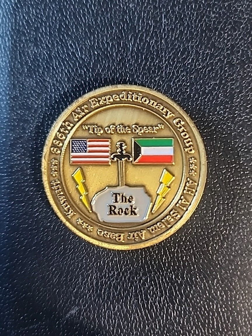 USAF 386th Air Expeditionary Group The Rock Kuwait JTF OIF OEF Challenge Coin