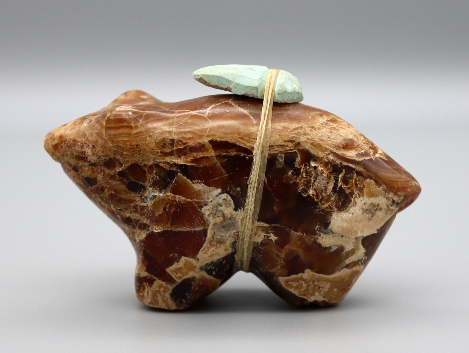Vintage Chunky Nutria Sugar Daddy Travertine Zuni Bear Fetish