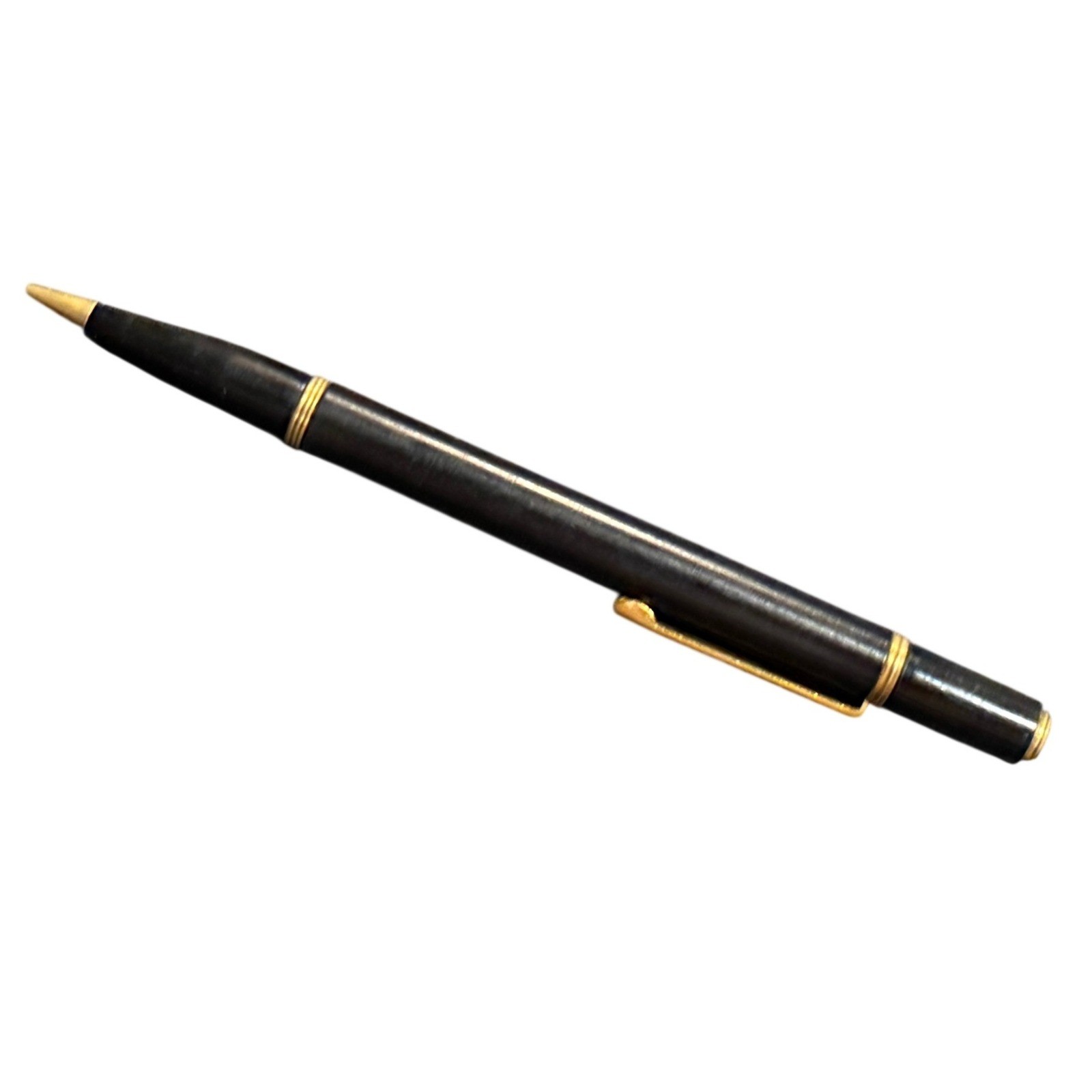 Vintage 50s Scripto Mechanical Pencil Black Gold USA Mid Century Writing Tool