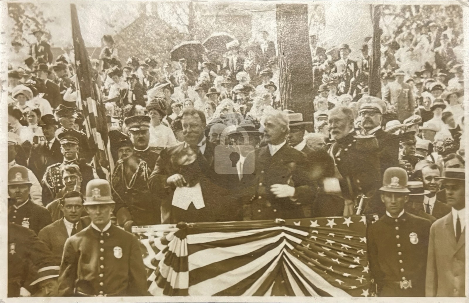 NY Rochester 1911 President William Taft Event Large Crowd & Police RPPC COPY
