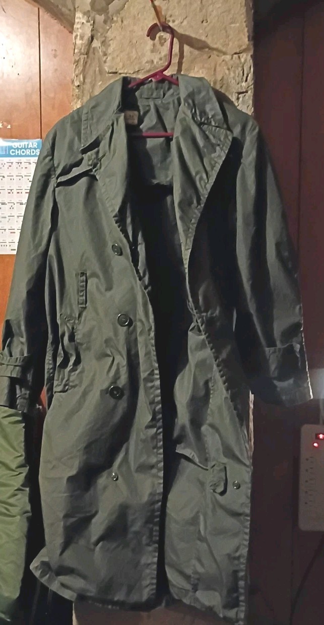 Vintage 1967 US Army Raincoat Quarpel 274 Vietnam Era Trench Coat Green 36R 1967