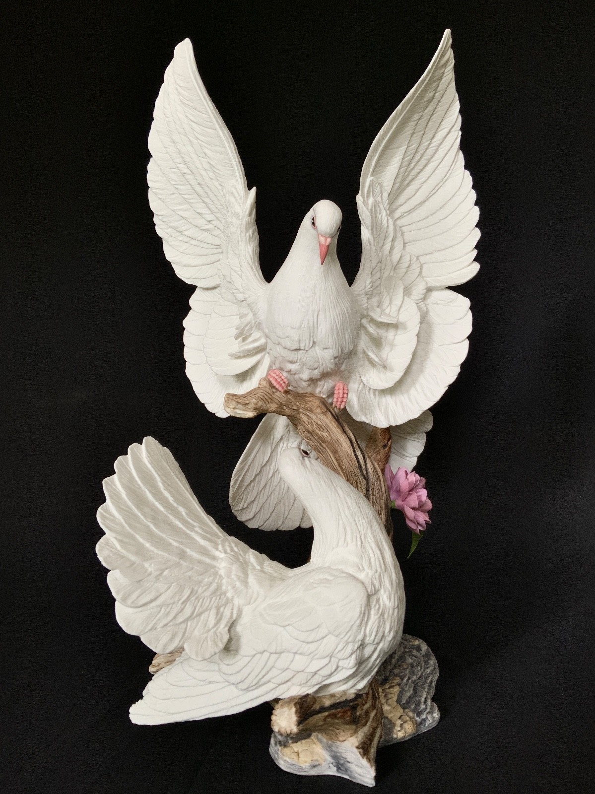 BOEHM DOVE & CHERRY BLOSSOM LIMITED ISSUE #246 ENGLAND HANDMADE PORCELAIN 18.5