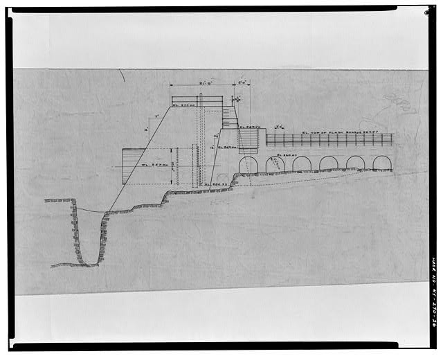 Photo:Niagara Mohawk Archives 1900s Engineering Drawing Ink on Linen Copy
