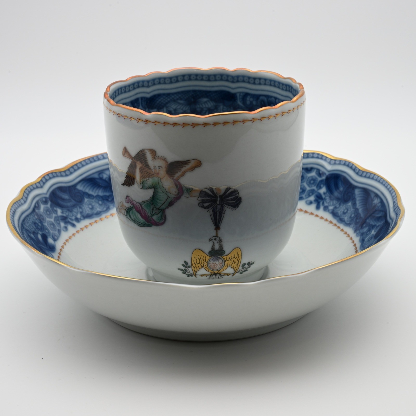 Mottahedeh Diplomatic Reception Rooms Cup and Saucer Set Chinese Export 1810