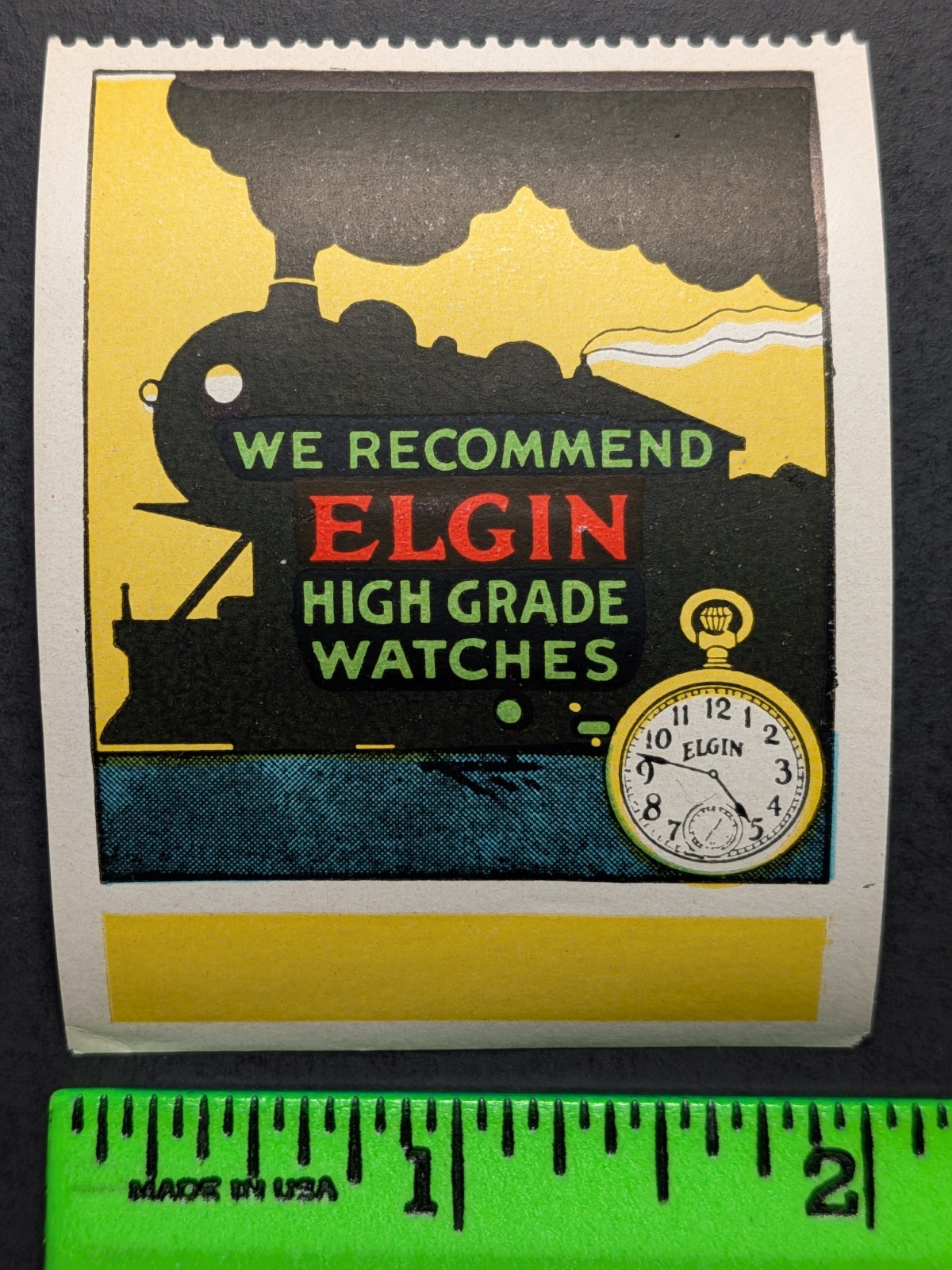 Vintage Railroad Elgin Watches Wristwatch Poster Stamp