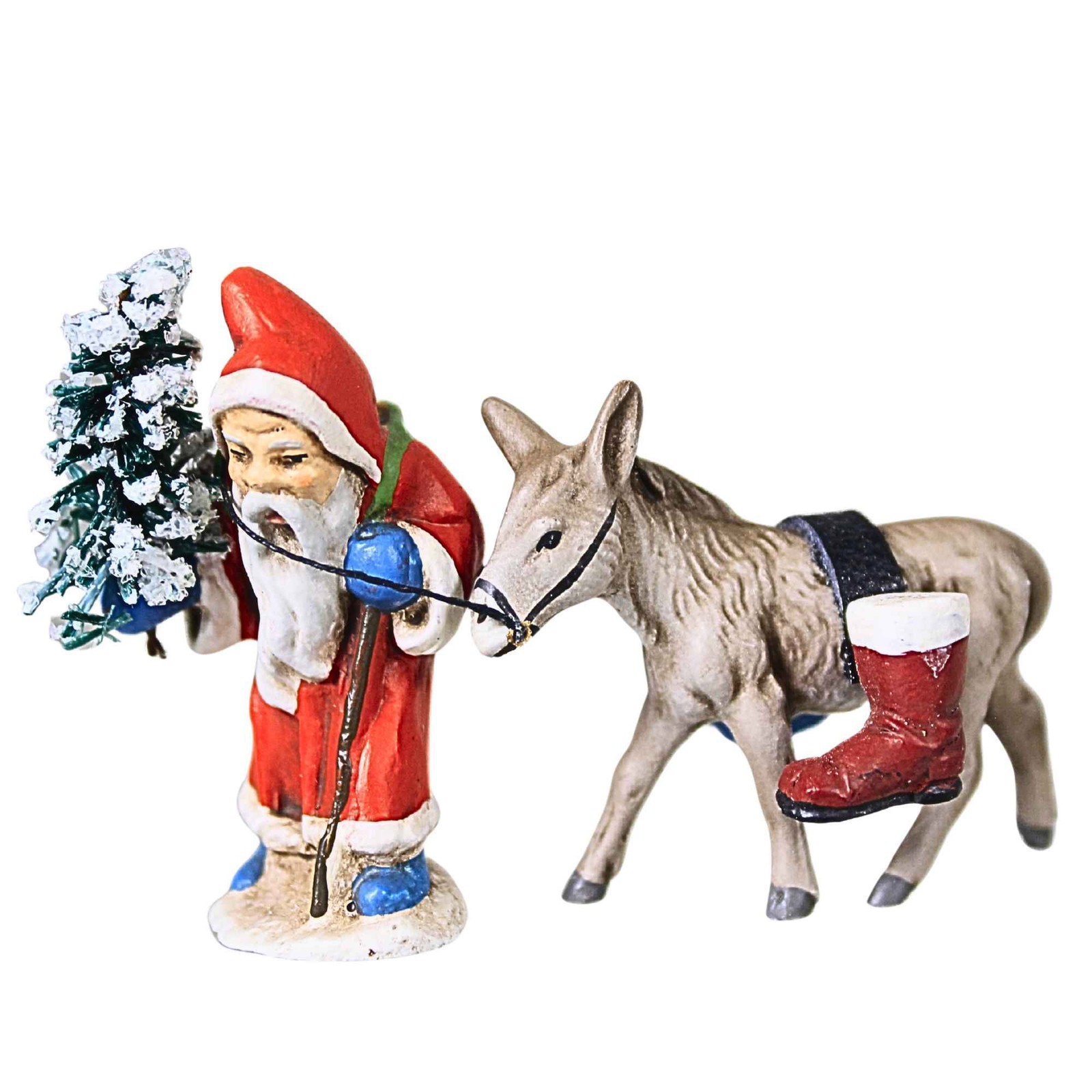 Marolin 2.00In Miniature Santa With Donkey, , Vintage German 663