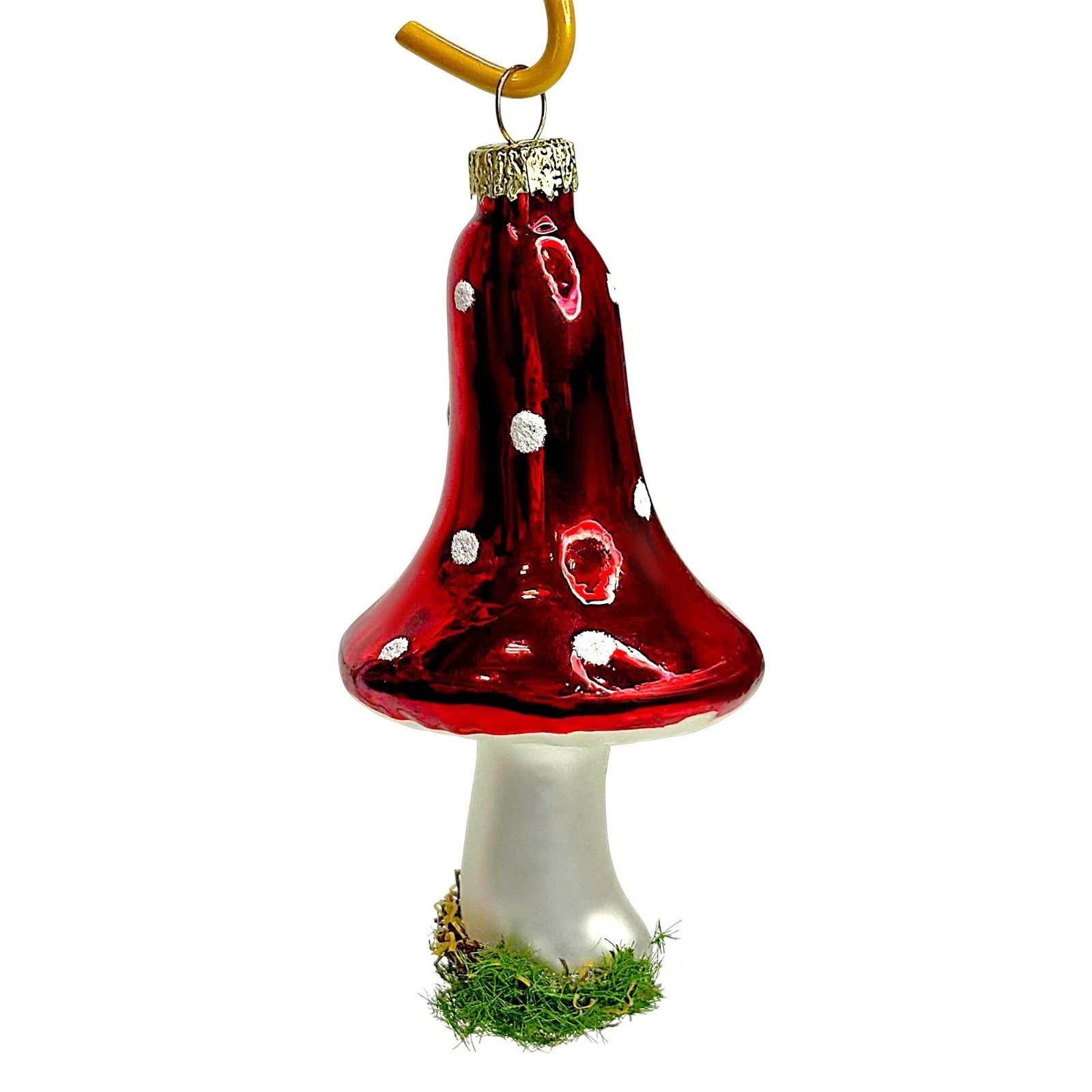 Amanita Mushroom Glass Ornament Red Toadstool Christmas Ornament Decoration