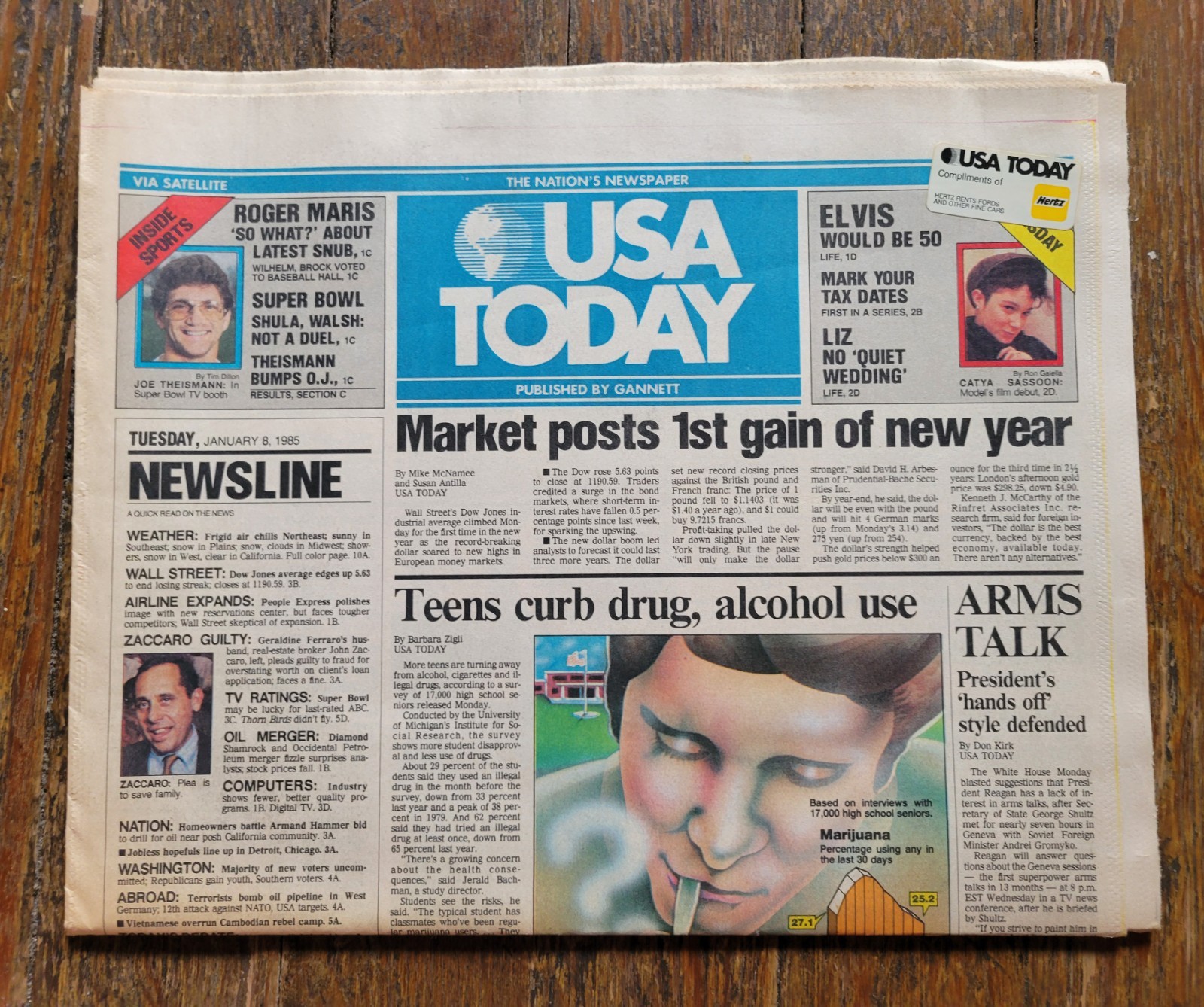 USA Today Newspaper, Jan 8, 1985, Complete, ARMS Talk, Elvis Would Be 50 USA Today Newspaper, Jan 8, 1985, Complete, ARMS Talk, Elvis Would Be 50