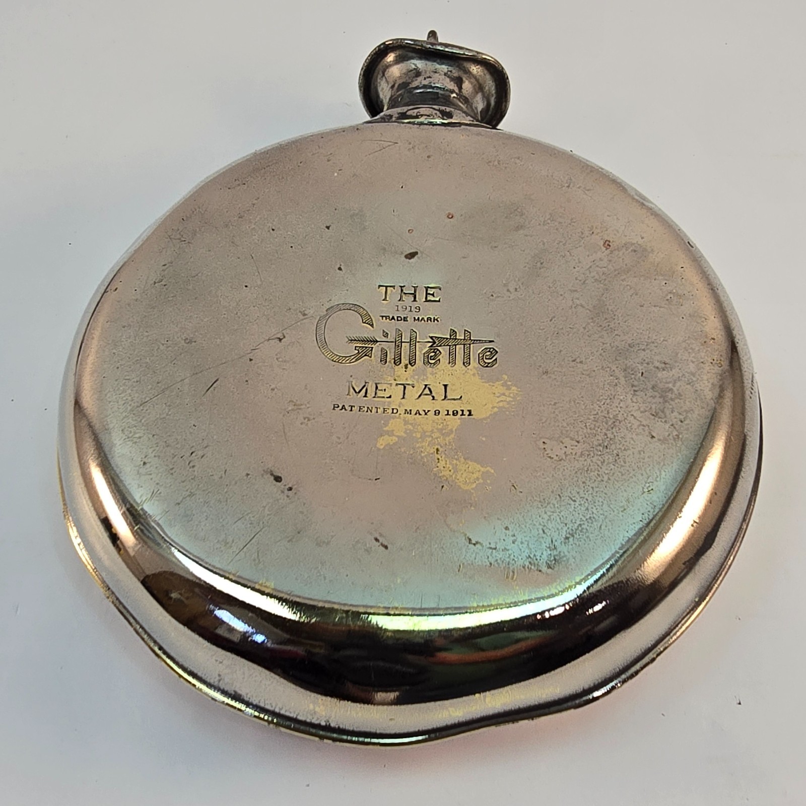 Antique The Gillette Metal Bed Warmer, A.Schrader & Son, NY 1911