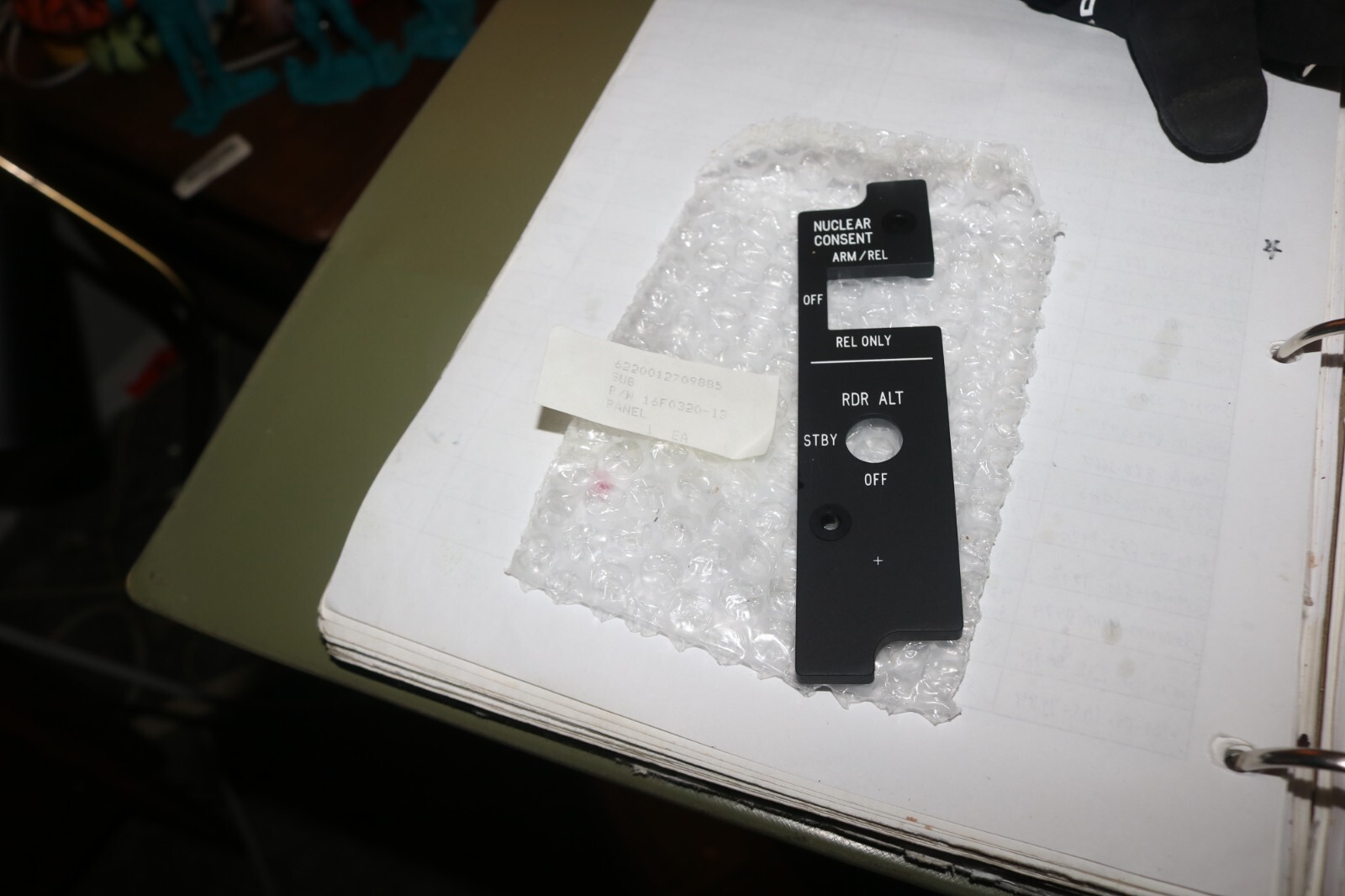NOS Vintage F-16 nuclear consent radar altimeter cockpit panel 16F0320-13