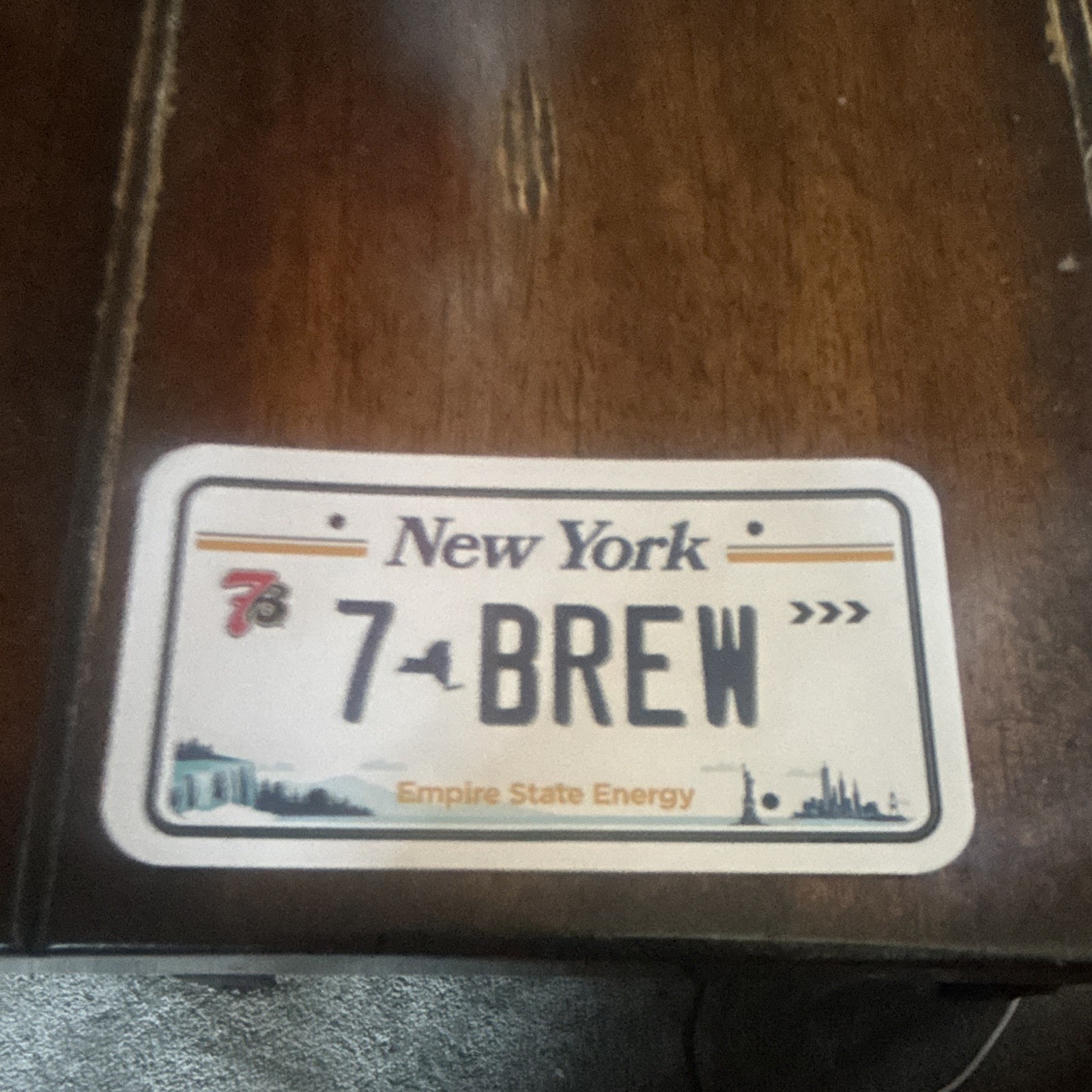 7-Brew New York License Plate Sticker collectible ￼