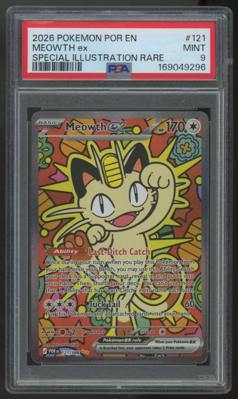 2026 Pokemon Meowth ex Perfect Order SIR #121 PSA 9