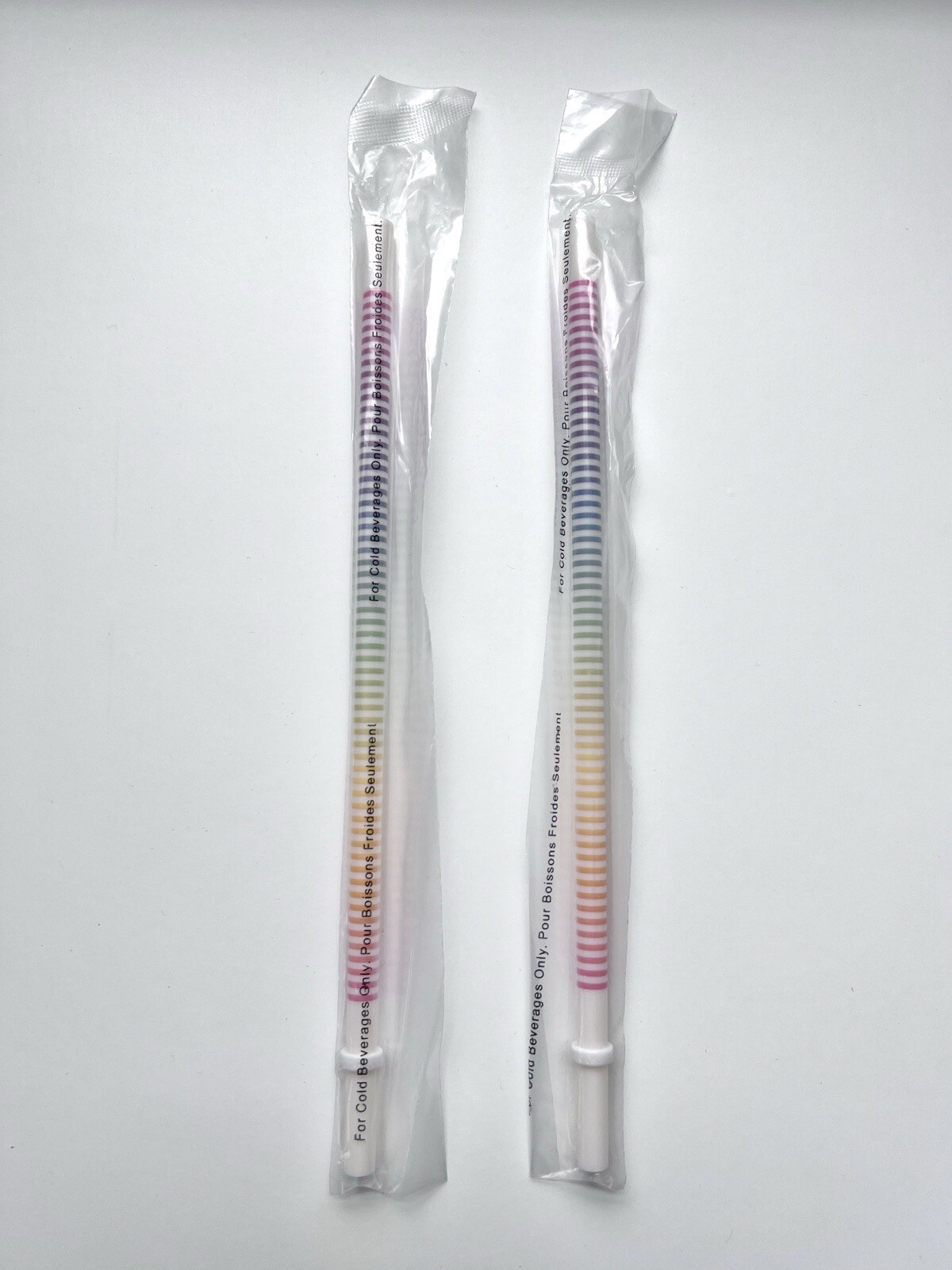 2 Starbucks Rainbow Striped Plastic Reusable Cold Cup Straw Summer Pride June