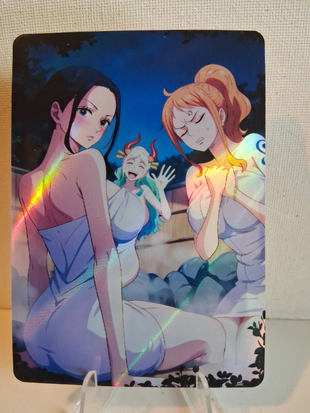 One Piece Nico Robin, Nami, and Yamato Holo Double Sided Trading Card 