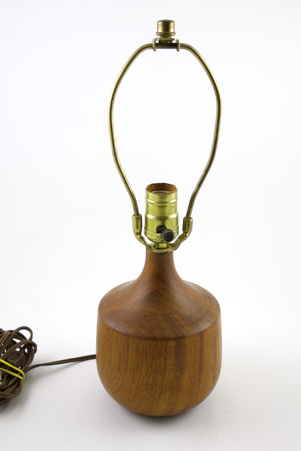 Vintage Mid Century Danish Modern Solid Teak  Table Desk Lamp