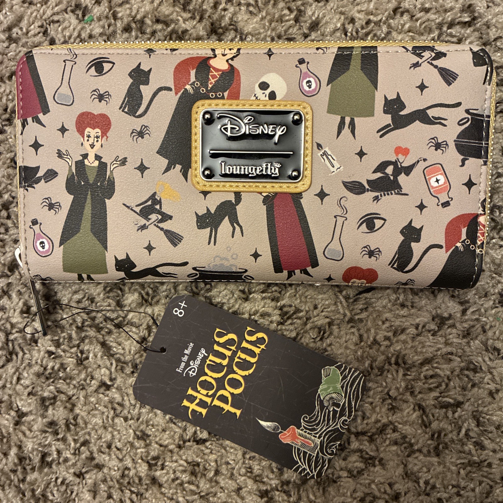 Loungefly Disney Hocus Pocus Wallet Halloween Witch Black Car Skull New With Tag