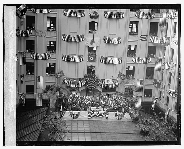 Washington DC Post Office Flag Day 1923 Pennsylvania Ave Crowd Bunting
