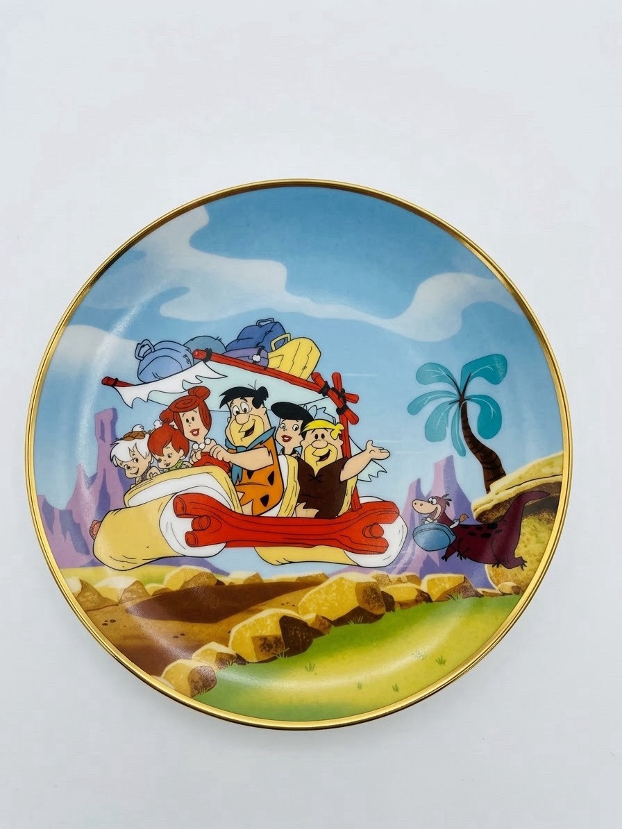 Vtg Flintstones  Plate 1992 Franklin Mint “The Original Stone Age Family” 