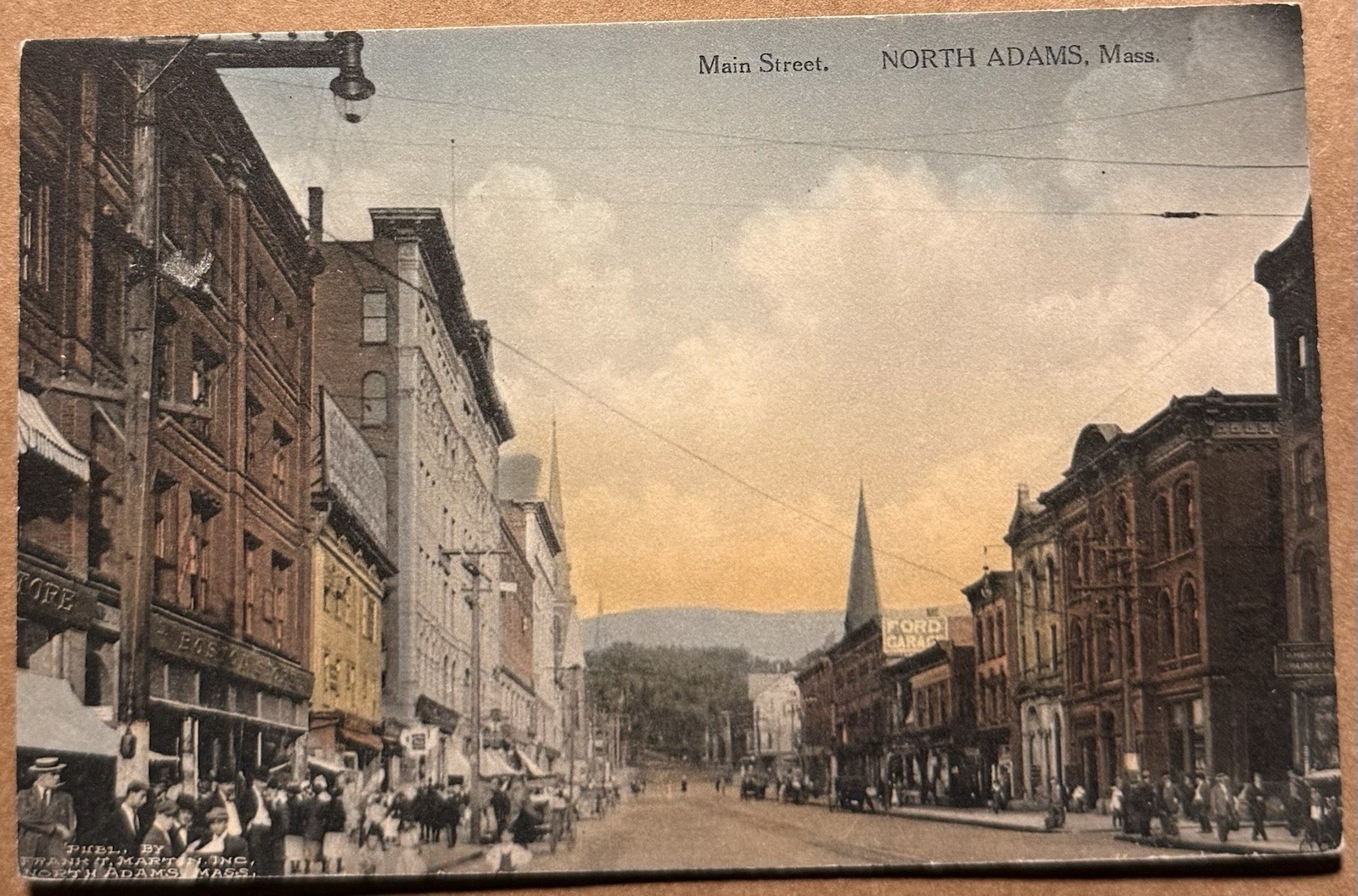 1910 North Adams MA, Main Street, Berkshire County, Postcard