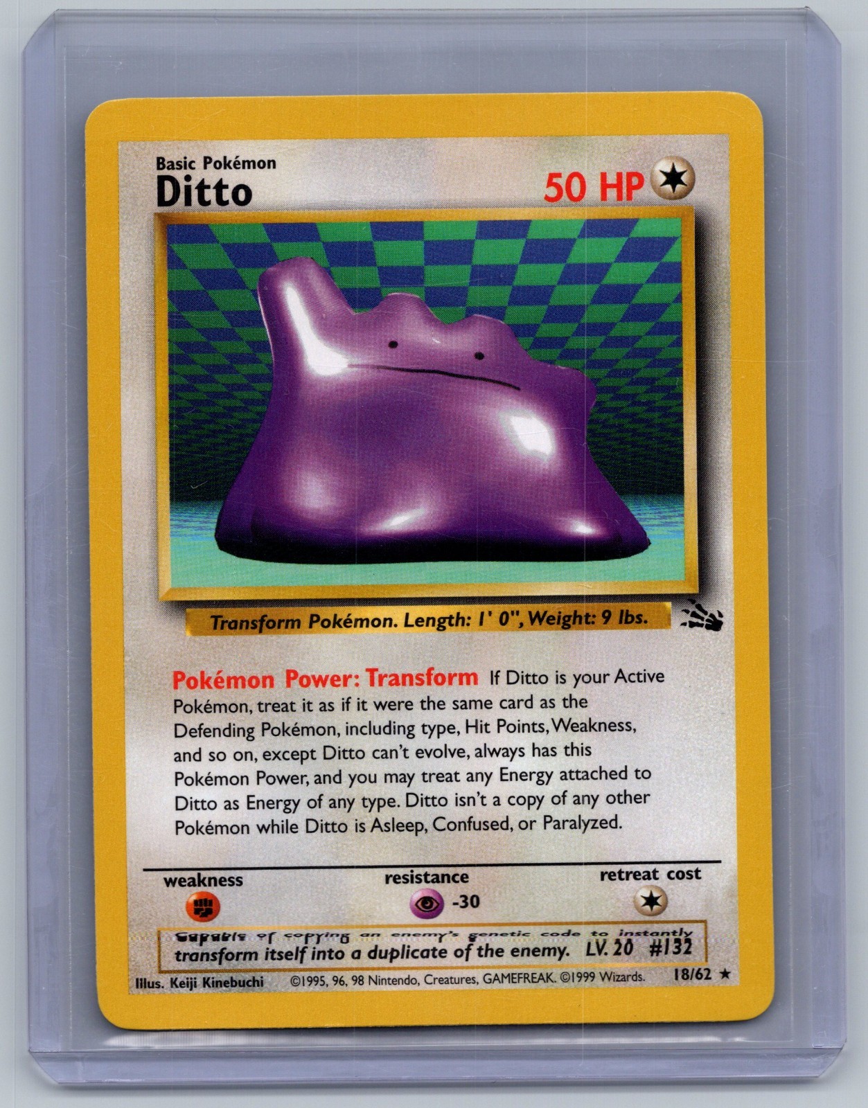 (NM) Ditto 18/62 Non Holo - Pokemon Fossil