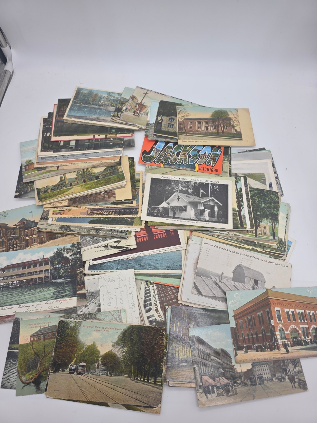 Jackson MI Michigan ~  Lot of 174 vintage postcards