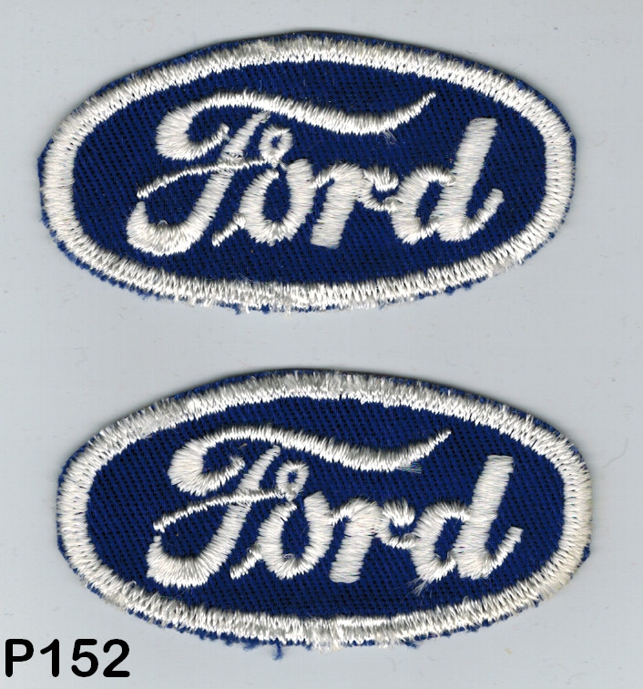 Ford Blue Script Oval Vintage 60\'s Sew On Patches    2PC   NOS   Rat Rod Cool