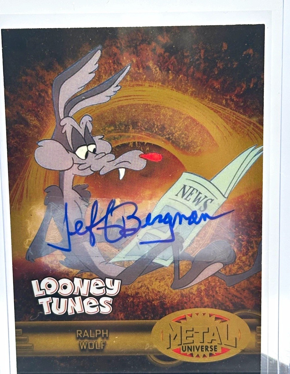 Upper Deck 2004 Fleer Retro Looney Tunes Metal Universe Ralph Wolf Auto RMU-42